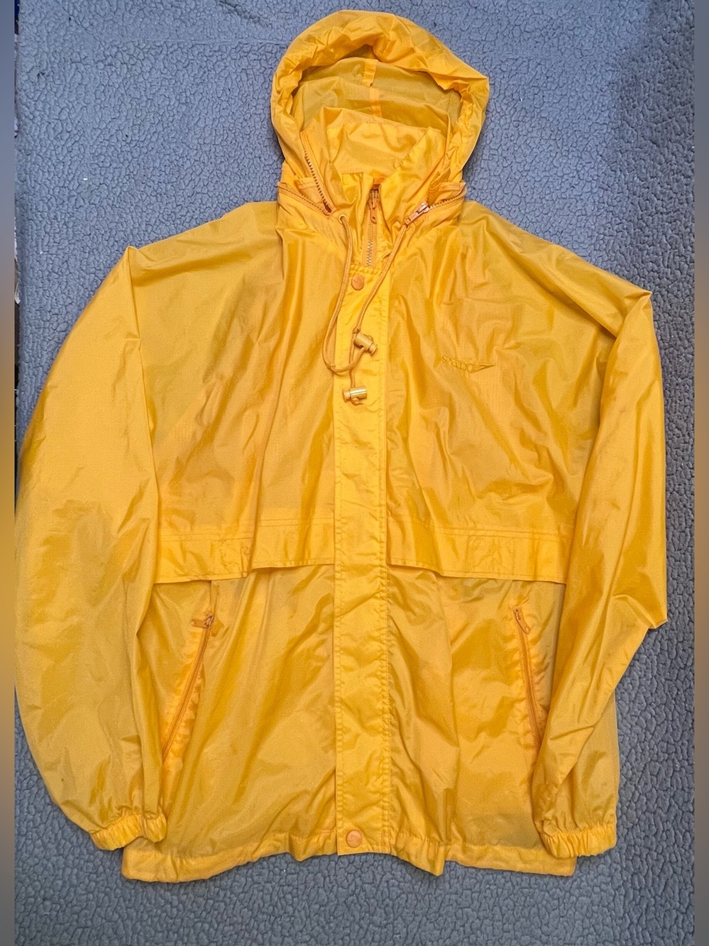 Vintage 1990 Speedo Nylon Windbreaker Jacket Mens Size Medium Orange Full Zip Up